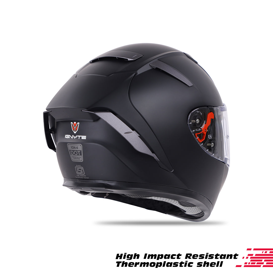 Ignyte IGN-4 ISI/DOT Certified Full Face Helmet with Outer Anti-Fog Clear Visor and Inner Smoke Sun Shield