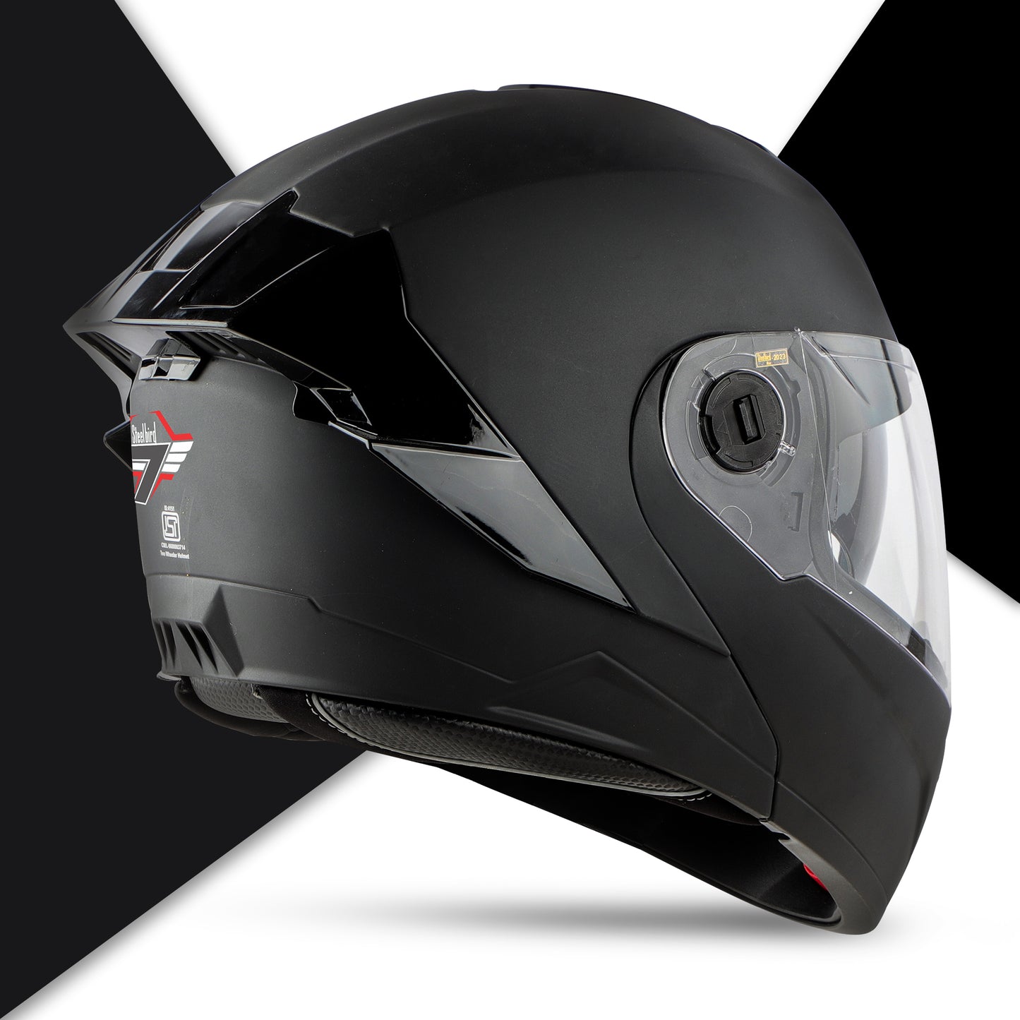 Steelbird SBA-8 7Wings ISI Certified Flip-Up Helmet for Men and Women with Inner Smoke Sun Shield (Matt Black)