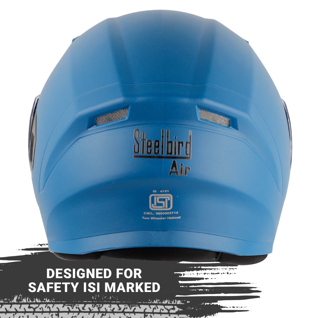 Steelbird SBA-21 GT Full Face Helmet for Men and Women (Dashing Blue with Clear Visor)