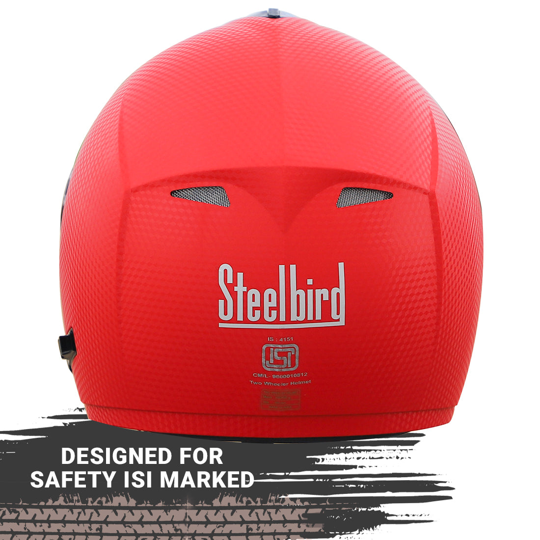 Steelbird Rox Cyborg ISI Certified Full Face Helmet for Men and Women with Inner Smoke Sun Shield and Outer Clear Visor (Dashing Red)