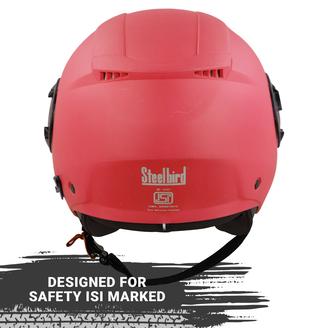 Steelbird GT Dashing ISI Certified Open Face Helmet for Men and Women with Inner Sun Shield ( Dual Visor Mechanism ) (Dashing Red)