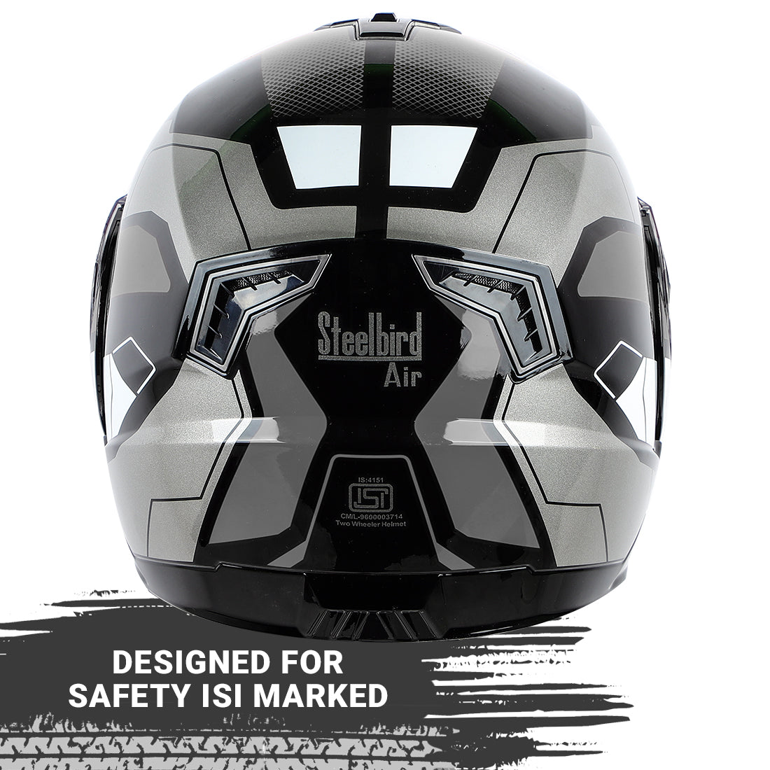 Steelbird SBA-7 Huracan ISI Certified Flip-Up Helmet for Men and Women with Inner Sun Shield (Matt Black Grey)