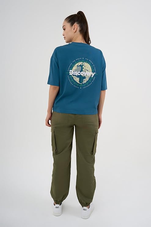 DCYPHR Discovery Women's Discover World Graphic Tee- Deep Teal