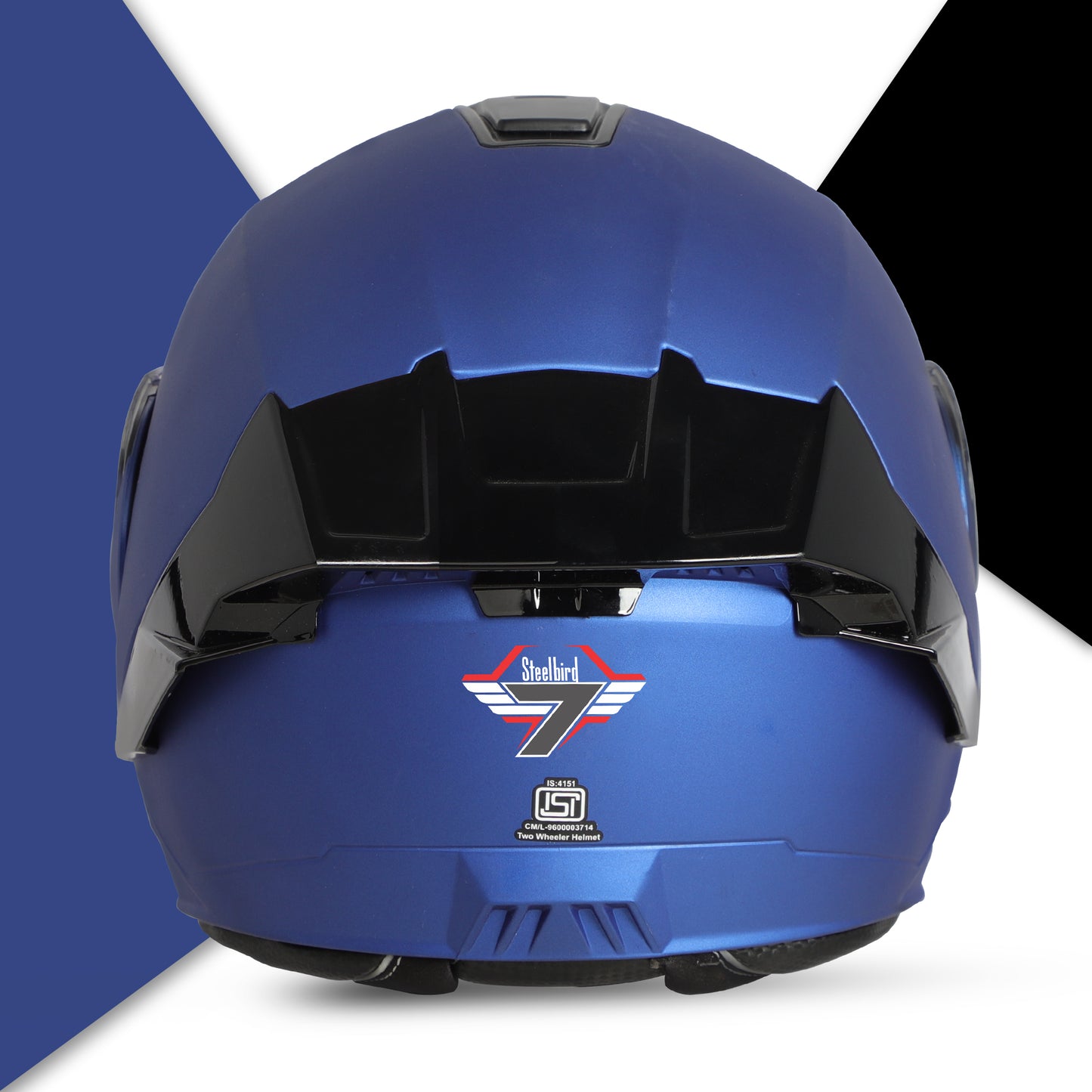 Steelbird SBA-8 7Wings ISI Certified Flip-Up Helmet for Men and Women with Inner Smoke Sun Shield (Matt Y. Blue)