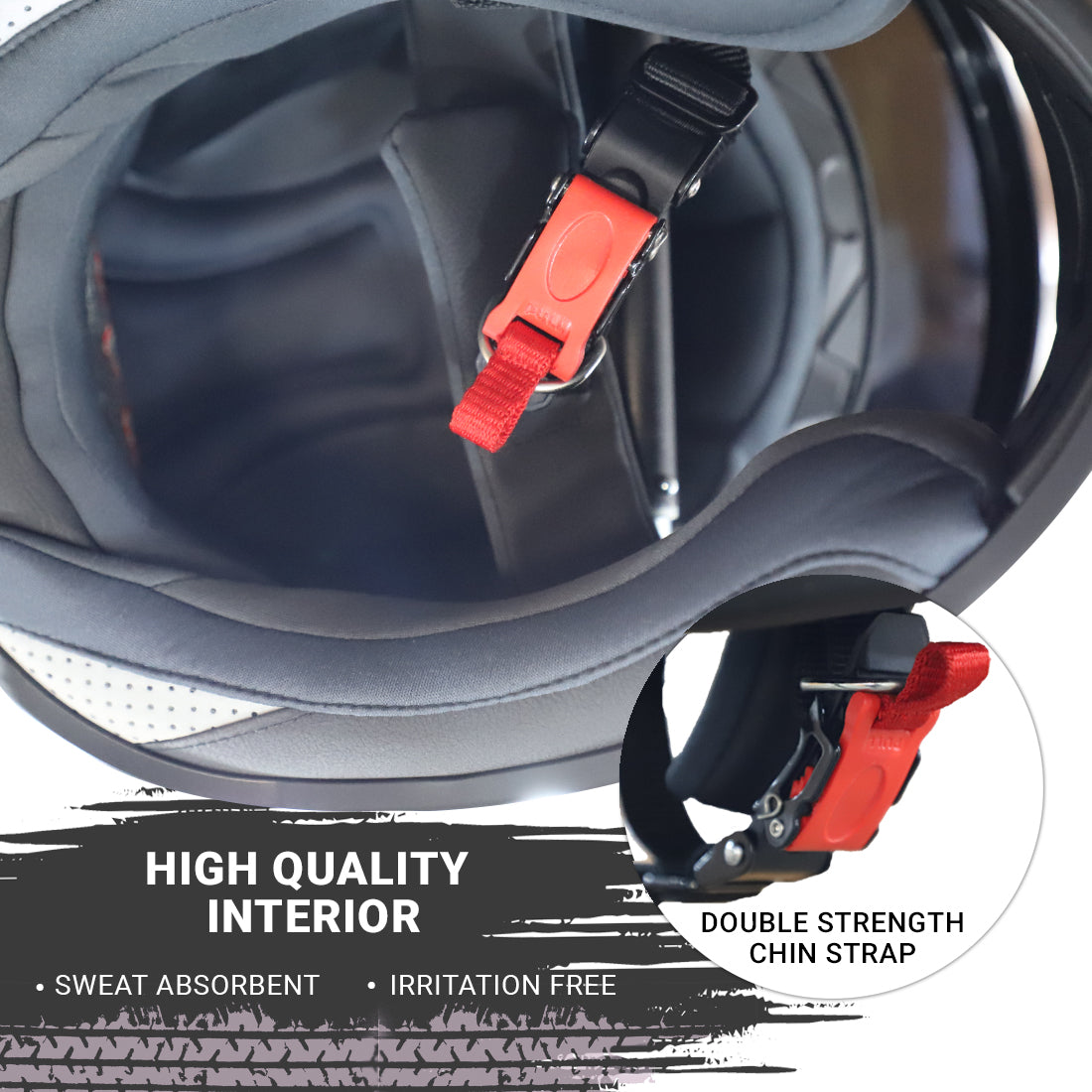 Steelbird Rox Cyborg ISI Certified Full Face Helmet for Men and Women with Inner Smoke Sun Shield and Outer Clear Visor (Dashing Red)