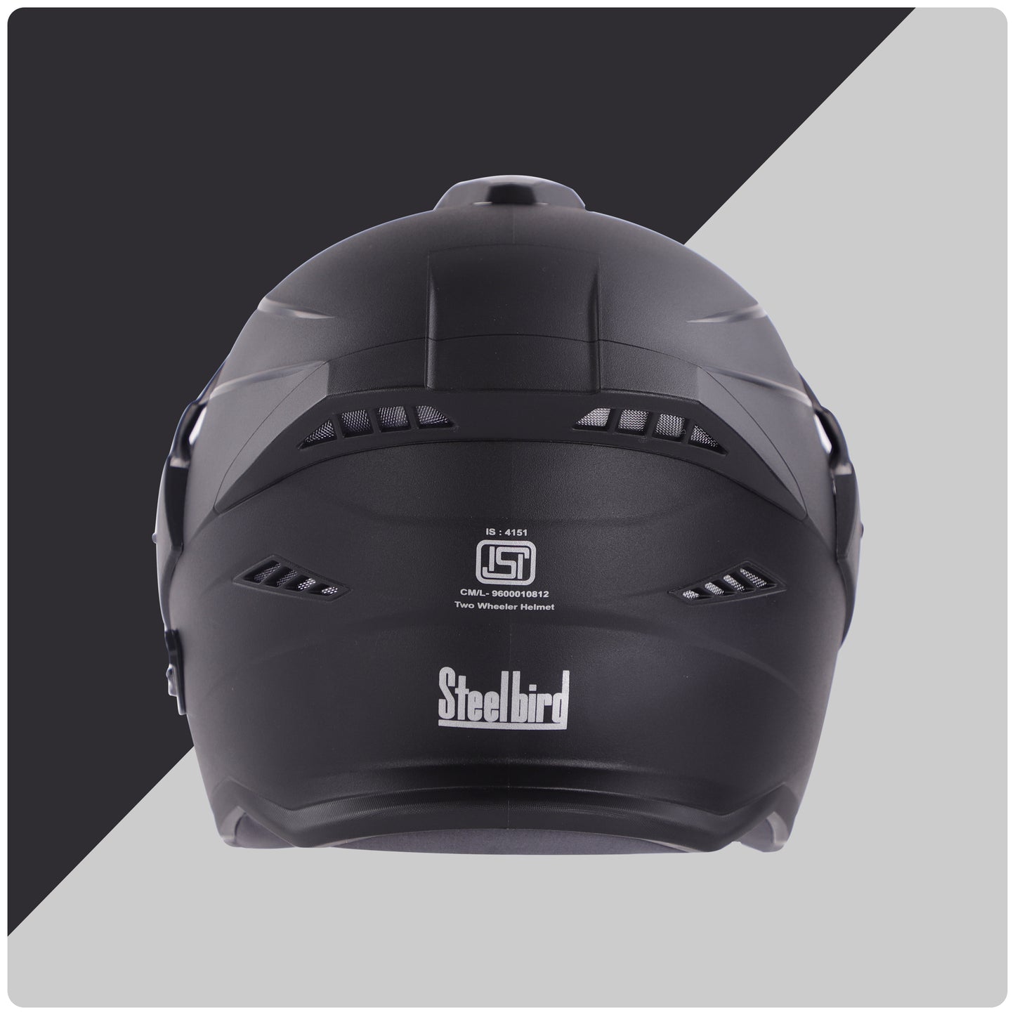 Steelbird SBH-23 Hunter ISI Certified Open Face Helmet for Men and Women (Dashing Black with Clear Visor)
