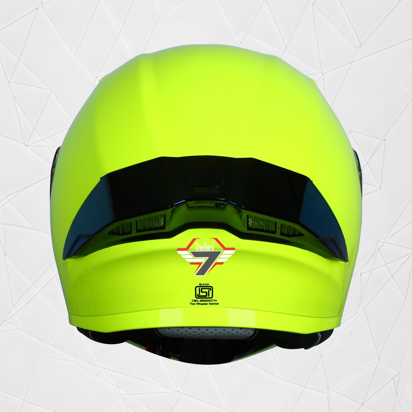 Steelbird SBA-20 7Wings ISI Certified Flip-Up Helmet with Black Spoiler for Men and Women with Inner Smoke Sun Shield (Glossy Fluo Neon)