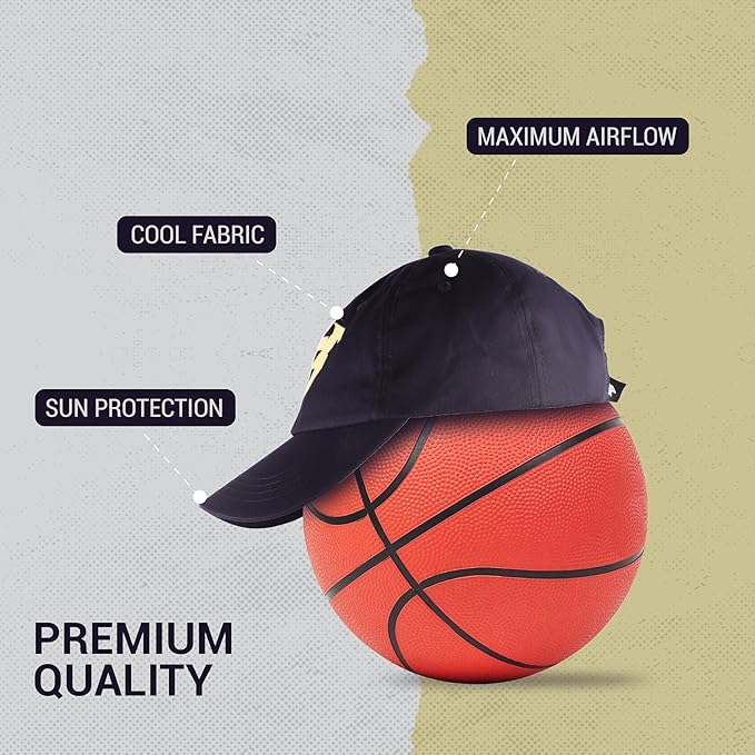 Steelbird Cotton Dad Cap with Adjustable Strap for All Sports, Cap for Girls, Caps for Gym, Sports Caps for Men and Women with Airholes (Navy Blue)