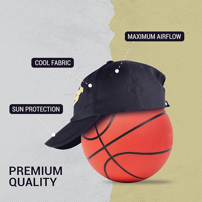 Steelbird Polyster Dad Cap with Adjustable Strap for All Sports, Cap for Girls, Caps for Gym, Sports Caps for Men and Women with Airholes (Navy Blue)