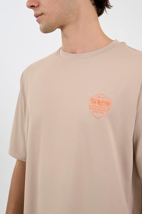 DCYPHR Discovery Men's Rhinoceros Graphic Tee- Dune Earth