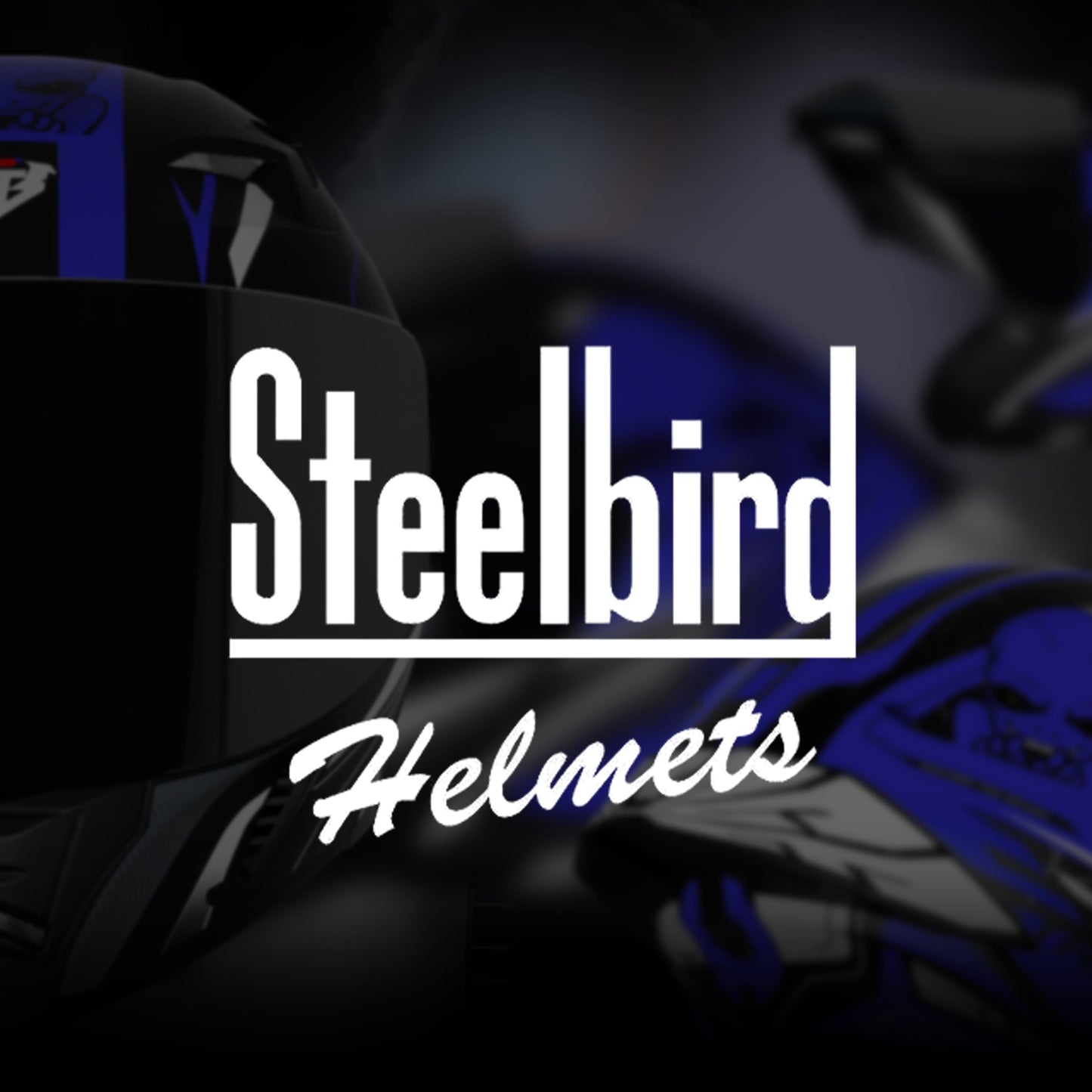 Steelbird SBA-20 Strange ISI Certified Flip-Up Graphic Helmet for Men and Women (Glossy Black Blue with Smoke Visor)