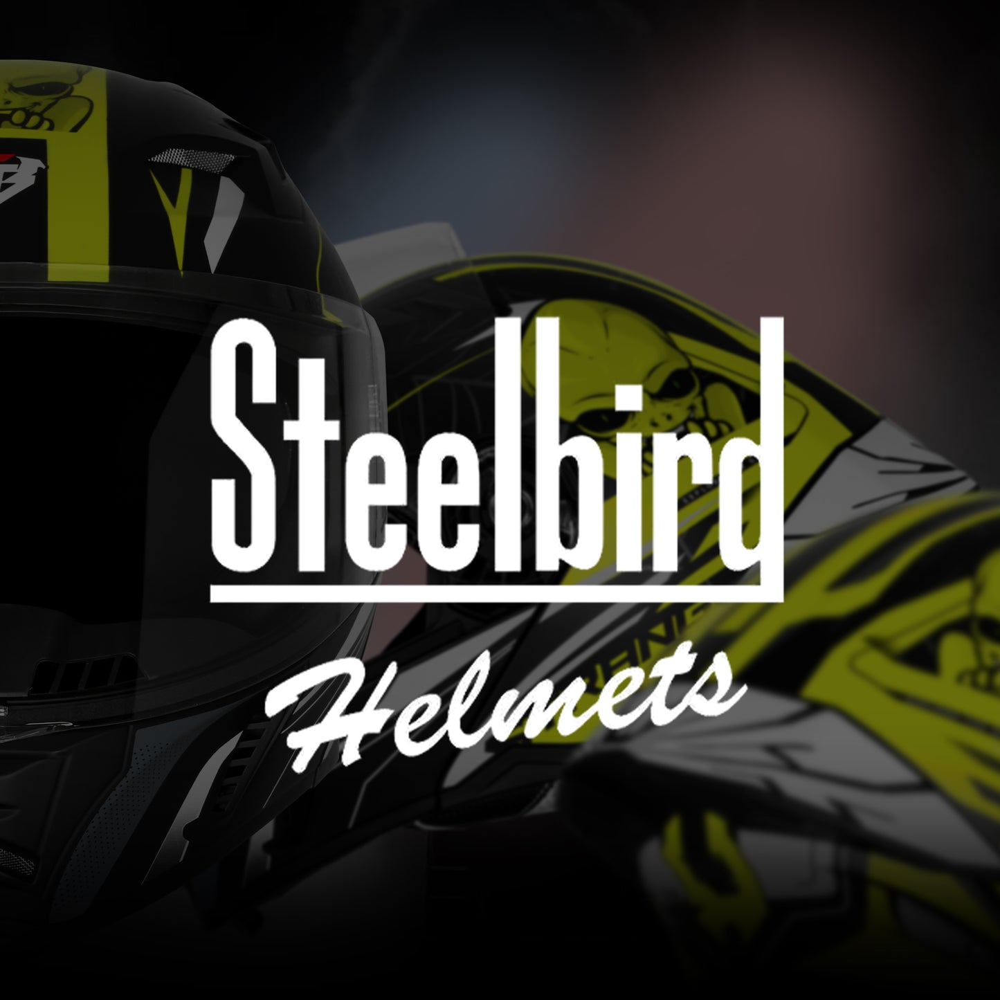 Steelbird SBA-20 Strange ISI Certified Flip-Up Graphic Helmet for Men and Women (Glossy Black Neon)
