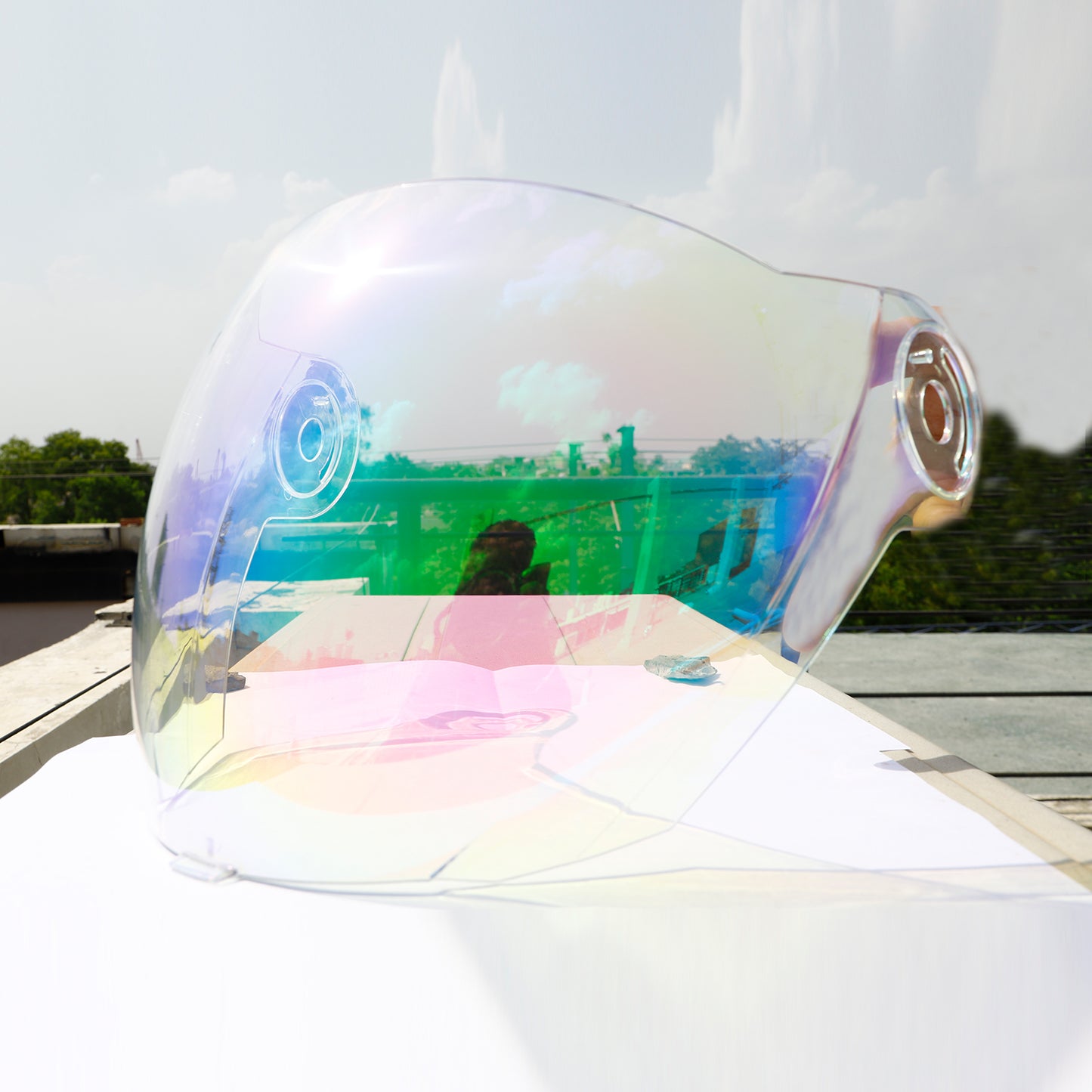 Steelbird SBA-2 Helmet Visor Compatible for All SBA-2 and SBA-3 Model (Night Vision Green Visor)