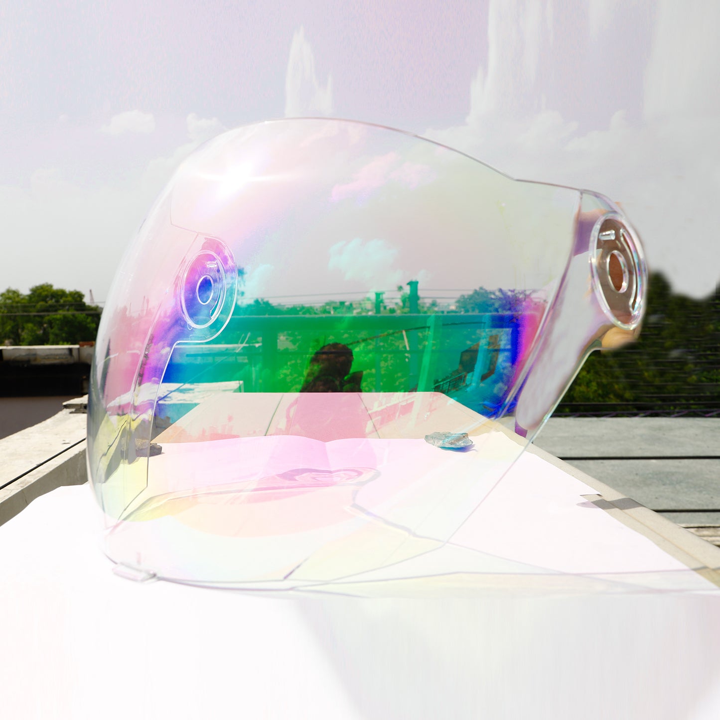 Steelbird SBA-2 Helmet Visor Compatible for All SBA-2 and SBA-3 Model (Night Vision Rainbow Visor)