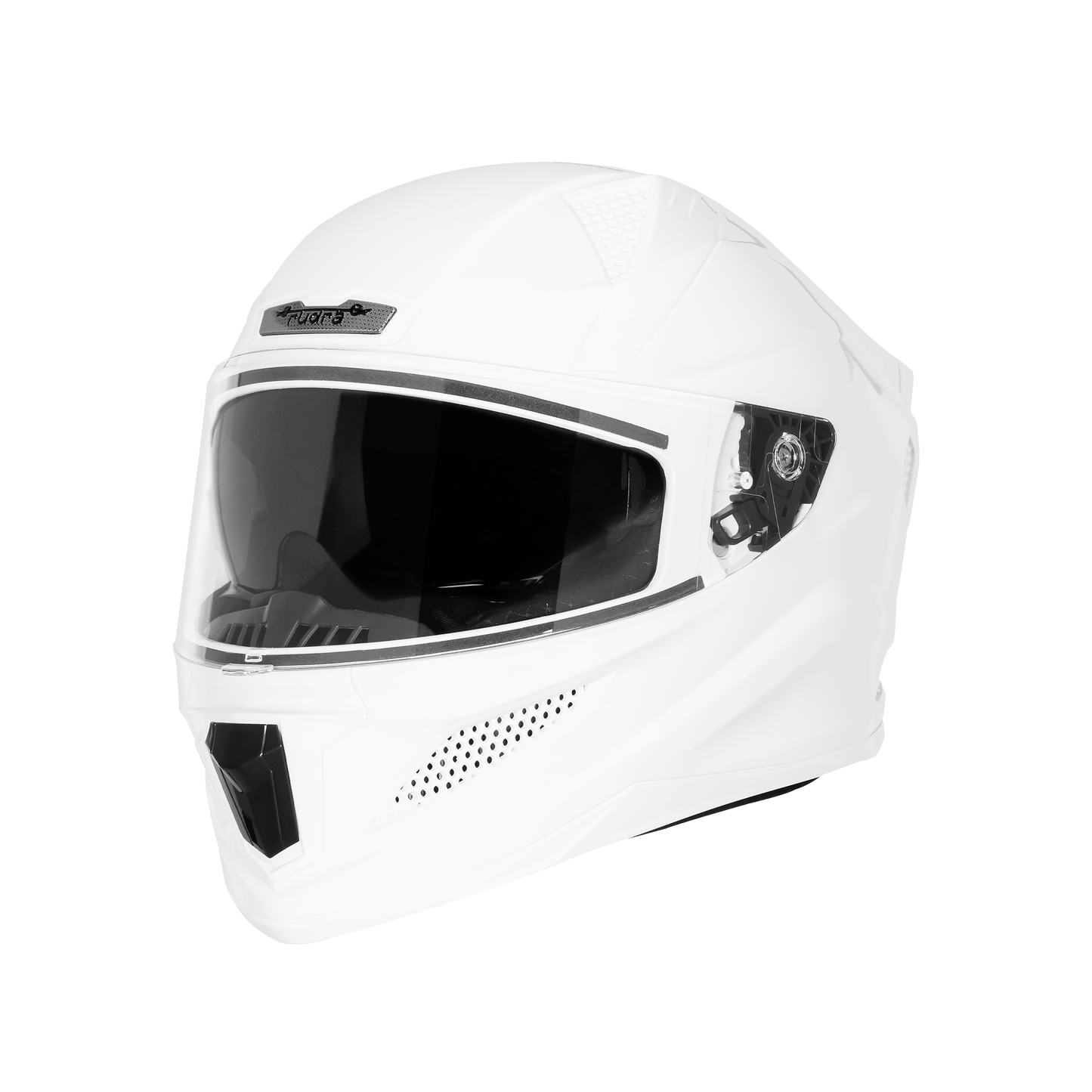 Steelbird SBH-25 Rudra ISI Certified Full Face Helmet for Men and Women with Inner Smoke Sun Shield (Glossy White)