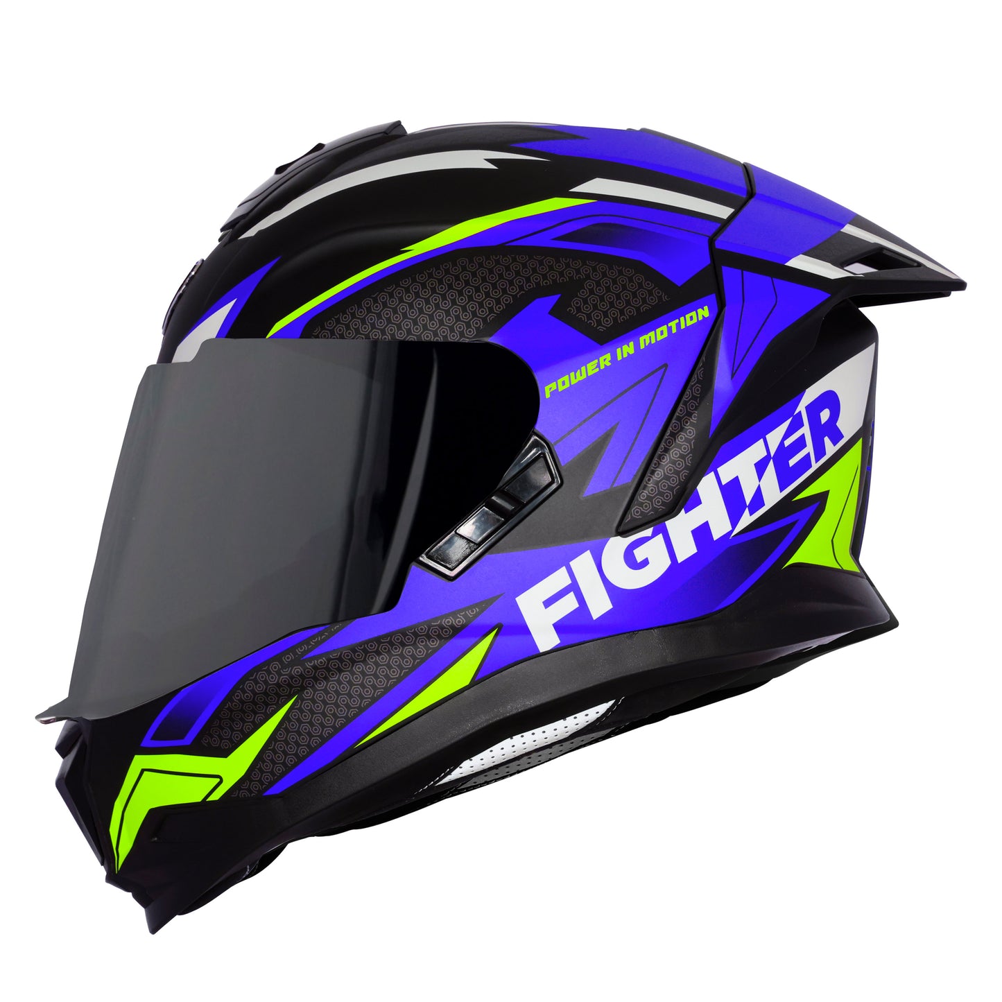 Steelbird SBH-57 Fighter F7 ISI and DOT Certified Full Face Graphic Helmet for Men and Women with Inner Silver Sun Shield (Glossy Black Blue)