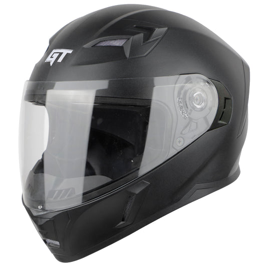 Steelbird SBA-21 GT ISI Certified Full Face Helmet for Men and Women (Dashing Black with Clear Visor)