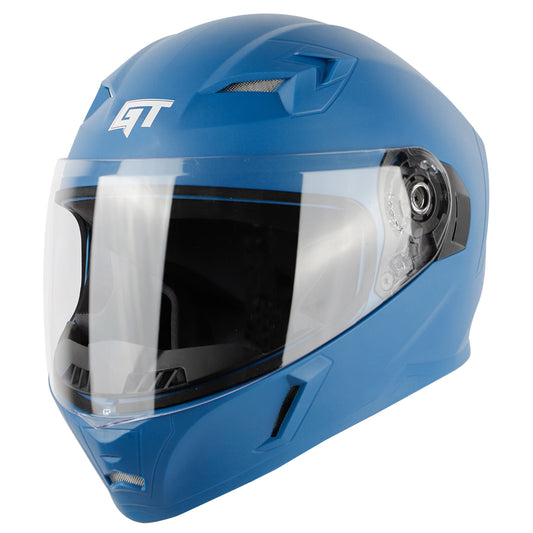 Steelbird SBA-21 GT Full Face Helmet for Men and Women (Dashing Blue with Clear Visor)