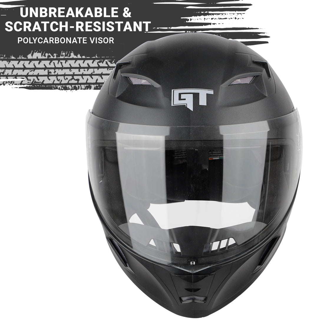 Steelbird SBA-21 GT ISI Certified Full Face Helmet for Men and Women (Dashing Black with Clear Visor)