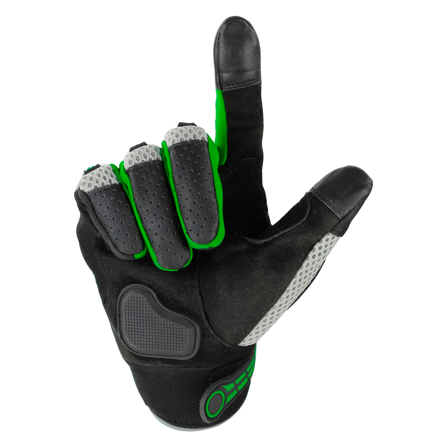 Steelbird Adventure A-1 Full Finger Riding Gloves with Touch Screen Sensitivity at Thumb and Index Finger, Protective Off-Road Motorbike Racing (Green)