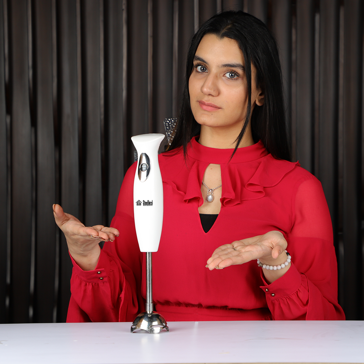 Steelbird Trever Hand Blender 300 Watt Variable Speed Control Easy to Clean and Store Low Noise Operation (White)…