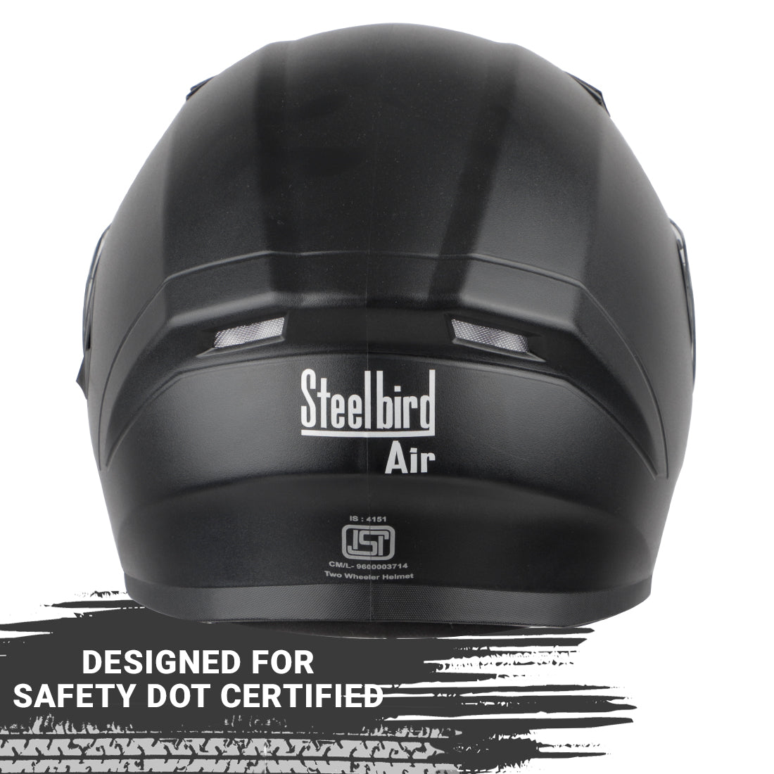 Steelbird SBA-21 GT ISI Certified Full Face Helmet for Men and Women (Dashing Black with Clear Visor)