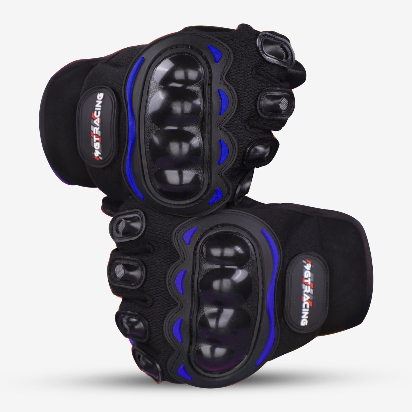 Steelbird GT-01 Full Finger Bike Riding Gloves with Touch Screen Sensitivity at Thumb and Index Finger, Protective Off-Road Motorbike Racing (Blue)