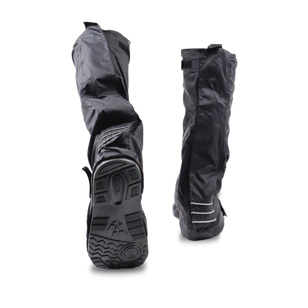 Steelbird Shoe Covers for Rider/Biker Boots with Reflective Piping | Waterproof Rain Shoes Covers Thicker Scootor Non-slip Boots Covers (Black)