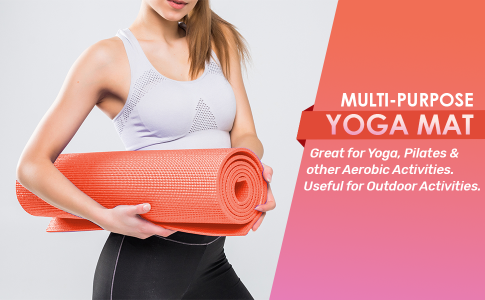 Steelbird Yoga Mat for Men and Women 6 x 2 Feet Wide Extra Thick Exercise Mat For Workout,Yoga,Fitness,Gym, Pilates And High-Density Anti-Tear Non-Slip Light Weight Mat (Red)