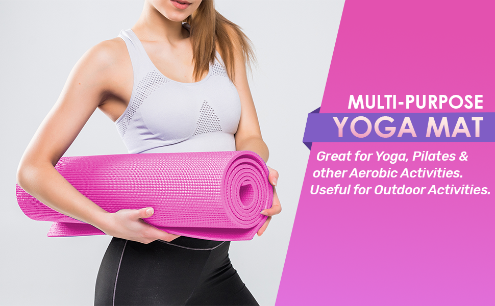 Steelbird Yoga Mat for Men and Women 6 x 2 Feet Wide Extra Thick Exercise Mat For Workout,Yoga,Fitness,Gym, Pilates And High-Density Anti-Tear Non-Slip Light Weight Mat (Pink)