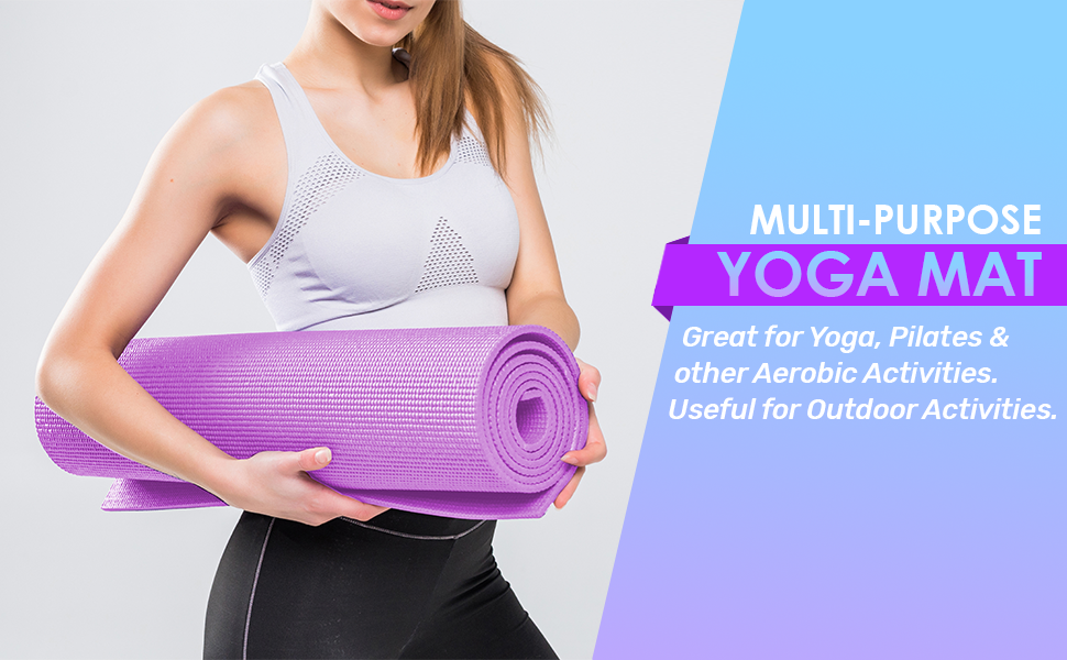 Steelbird Yoga Mat for Men and Women 6 x 2 Feet Wide Extra Thick Exercise Mat For Workout,Yoga,Fitness,Gym, Pilates And High-Density Anti-Tear Non-Slip Light Weight Mat (Voilet)