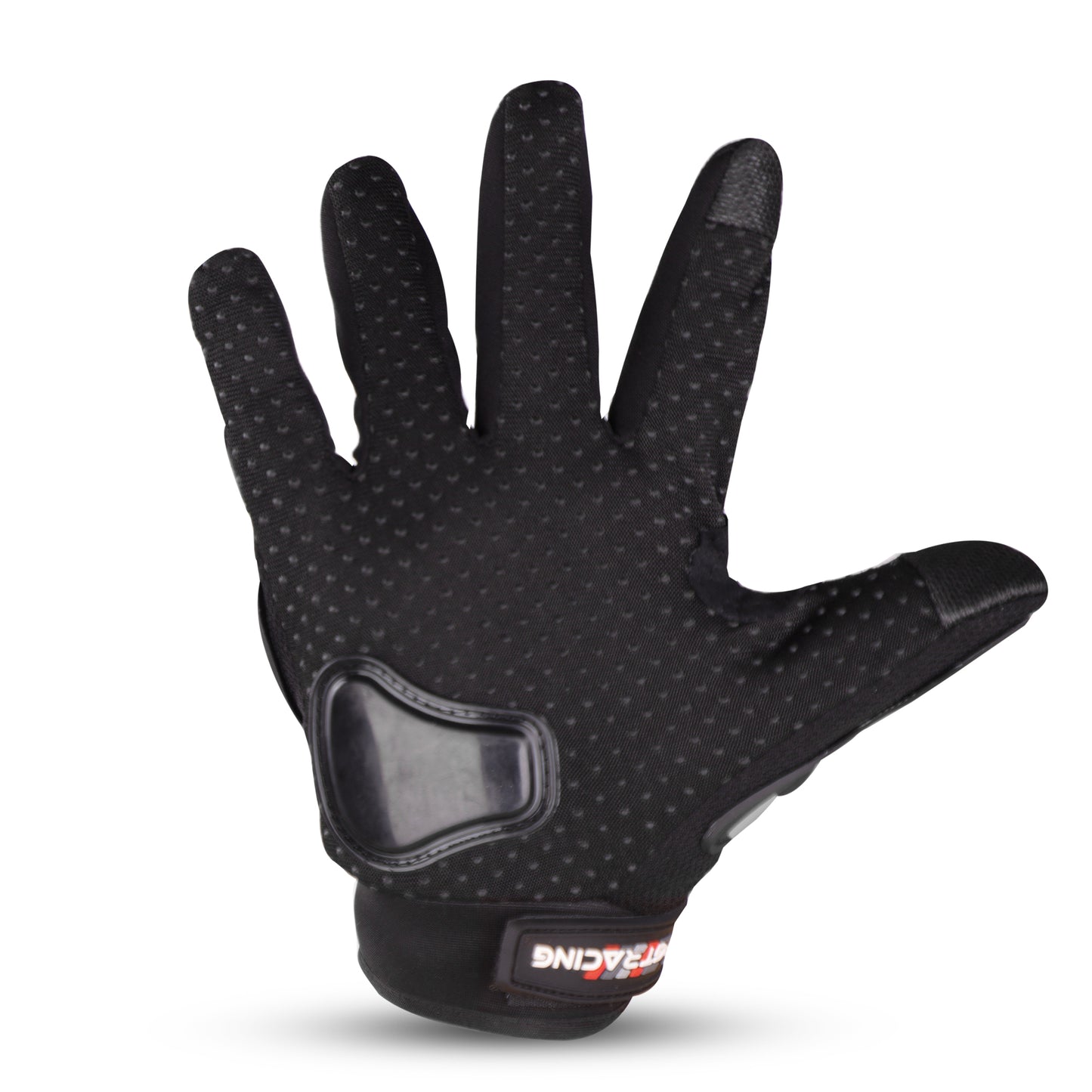 Steelbird GT-01 Full Finger Bike Riding Gloves with Touch Screen Sensitivity at Thumb and Index Finger, Protective Off-Road Motorbike Racing (Black)