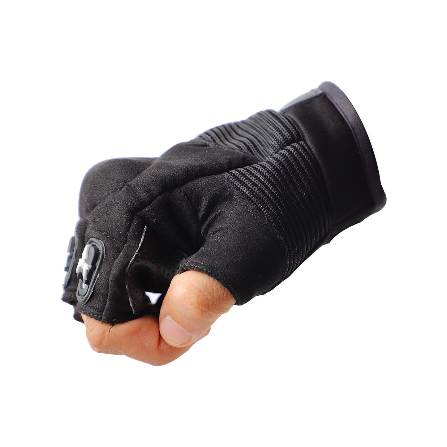 Steelbird Half Finger Bike Riding Gloves, Protective Off-Road Motorbike Racing