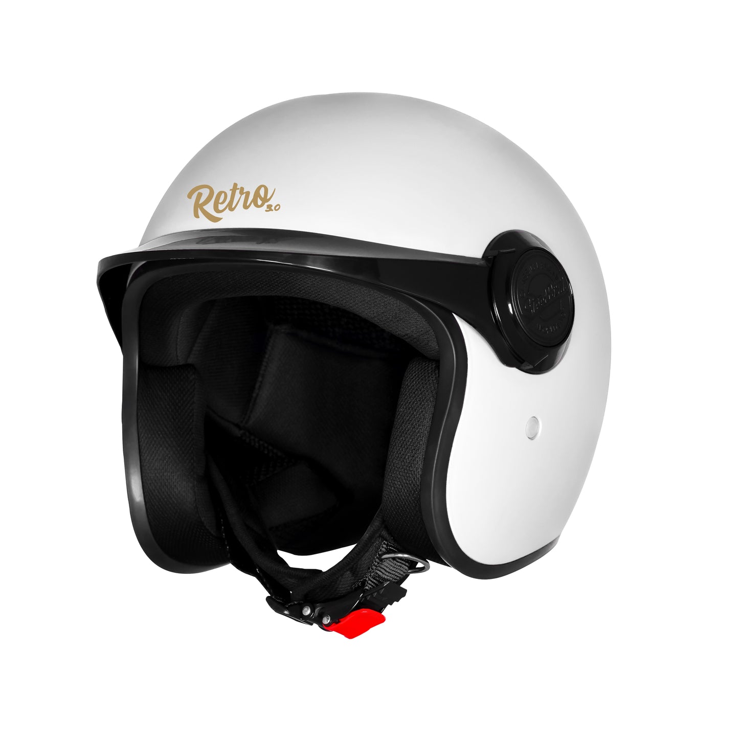 Steelbird SBH 65 Retro 3.0 DOT and ISI Certified Open Face Helmet for Men and Women (Glossy White)