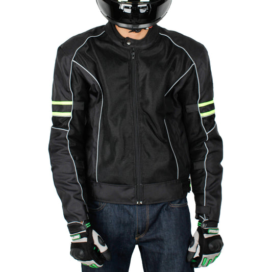 Steelbird Khardungla Riding Jacket with Impact Protection and Abrasion Resistance (Black Neon)