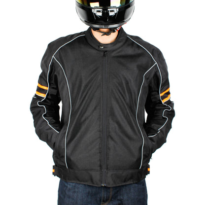 Steelbird Khardungla Riding Jacket with Impact Protection and Abrasion Resistance (Black Orange)