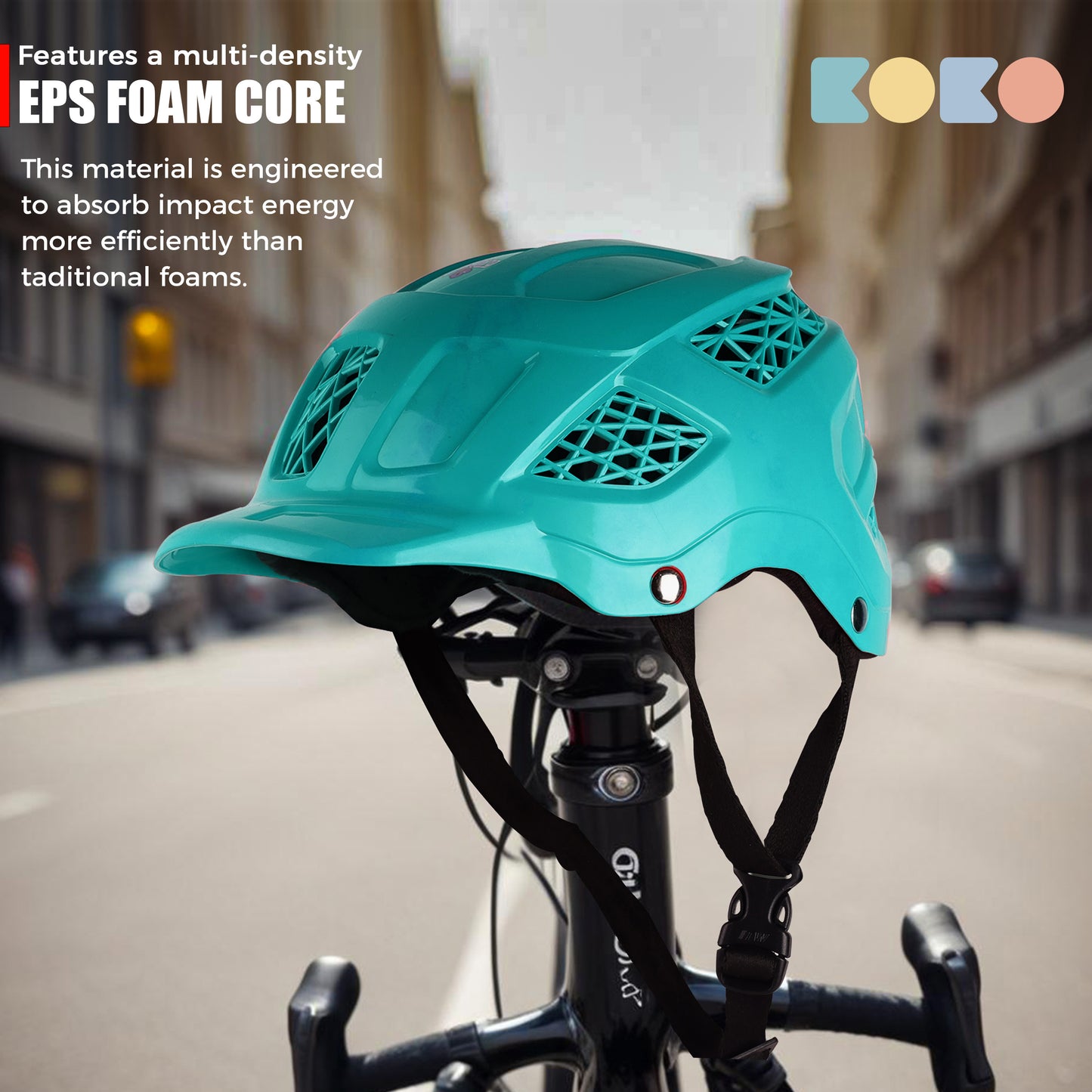 Koko Dragon Kids Skating & Cycling Helmet | Protective Gear for Boys & Girls (Sea Green)
