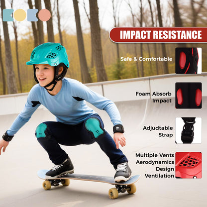 Koko Dragon Kids Skating & Cycling Helmet | Protective Gear for Boys & Girls (Sea Green)