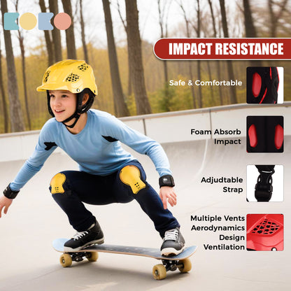Koko Dragon Kids Skating & Cycling Helmet | Protective Gear for Boys & Girls (Yellow)