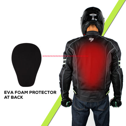 Steelbird Khardungla Riding Jacket with Impact Protection and Abrasion Resistance (Black Neon)