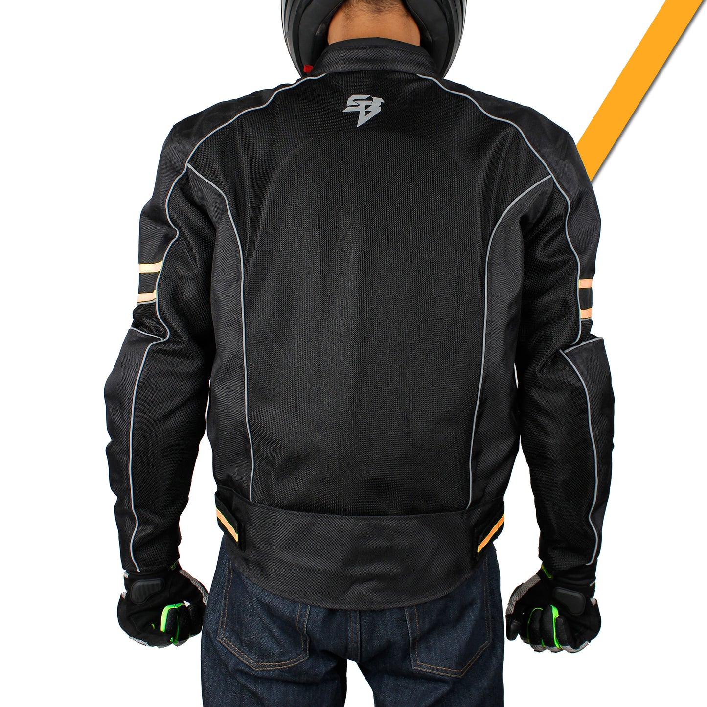 Steelbird Khardungla Riding Jacket with Impact Protection and Abrasion Resistance (Black Orange)