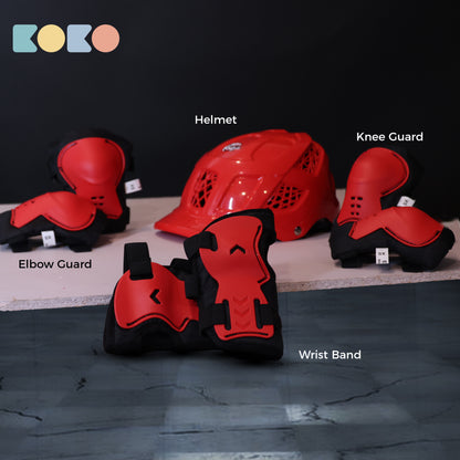 Koko Dragon Kids Skating & Cycling Helmet | Protective Gear for Boys & Girls (Red)