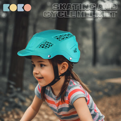 Koko Dragon Kids Skating & Cycling Helmet | Protective Gear for Boys & Girls (Sea Green)