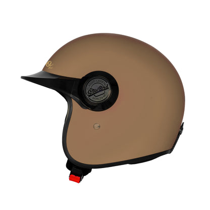 Steelbird SBH 65 Retro 3.0 DOT and ISI Certified Open Face Helmet for Men and Women (Glossy Coral Peach)