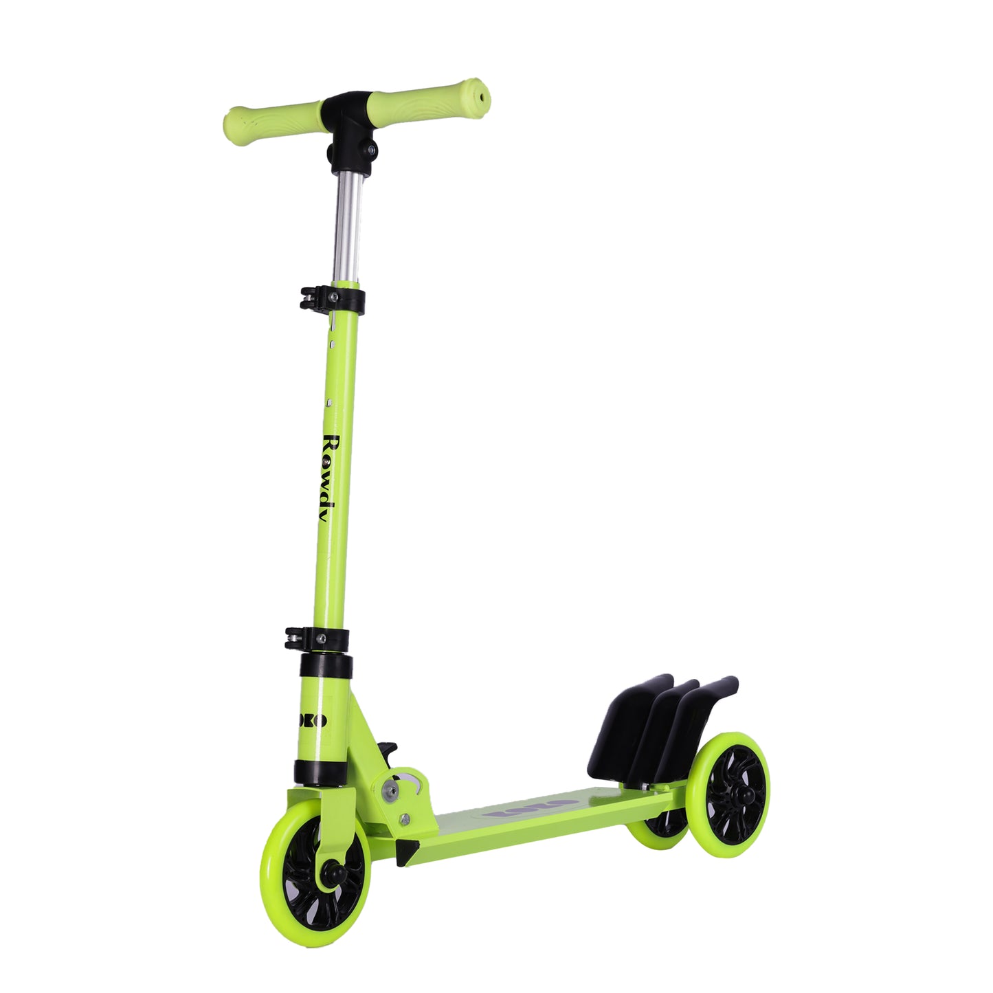 Refurbished Koko Rowdy Kick Skate Scooter with Adjustable Height and Portable, Kids Scooter with Led PVC Wheels for Age 3+ (Max User Weight: 50kg) (Green)