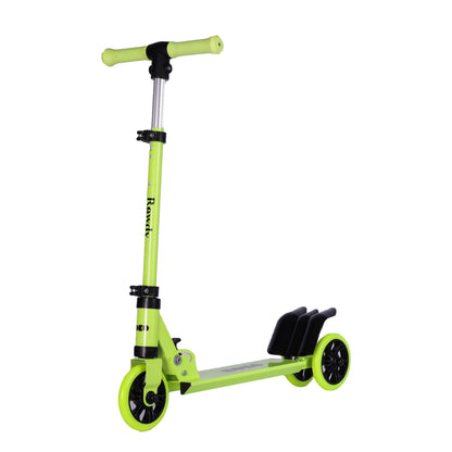Refurbished Koko Rowdy Kick Skate Scooter with Adjustable Height and Portable, Kids Scooter with Led PVC Wheels for Age 3+ (Max User Weight: 50kg) (Green)