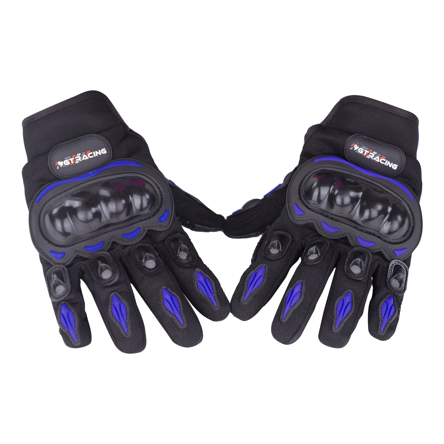 Refurbished Steelbird GT-01 Full Finger Bike Riding Gloves with Touch Screen Sensitivity at Thumb and Index Finger, Protective Off-Road Motorbike Racing (Blue)