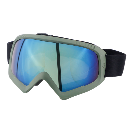 Steelbird 7Wings Motocross ATV/Dirt Bike Goggles, Unisex Eye Protection for Riding (Pack of 1, Olive with Gold)