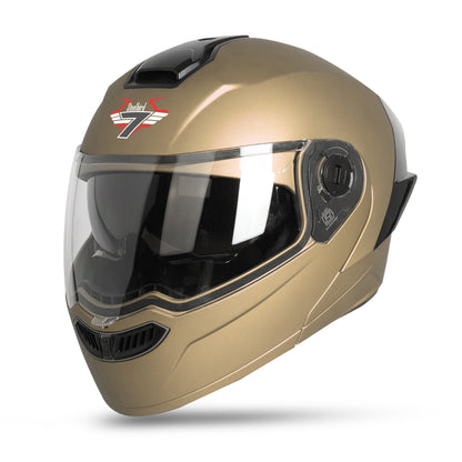 Steelbird SBA-8 7Wings ISI Certified Flip-Up Helmet for Men and Women with Inner Smoke Sun Shield (Matt Desert Storm)