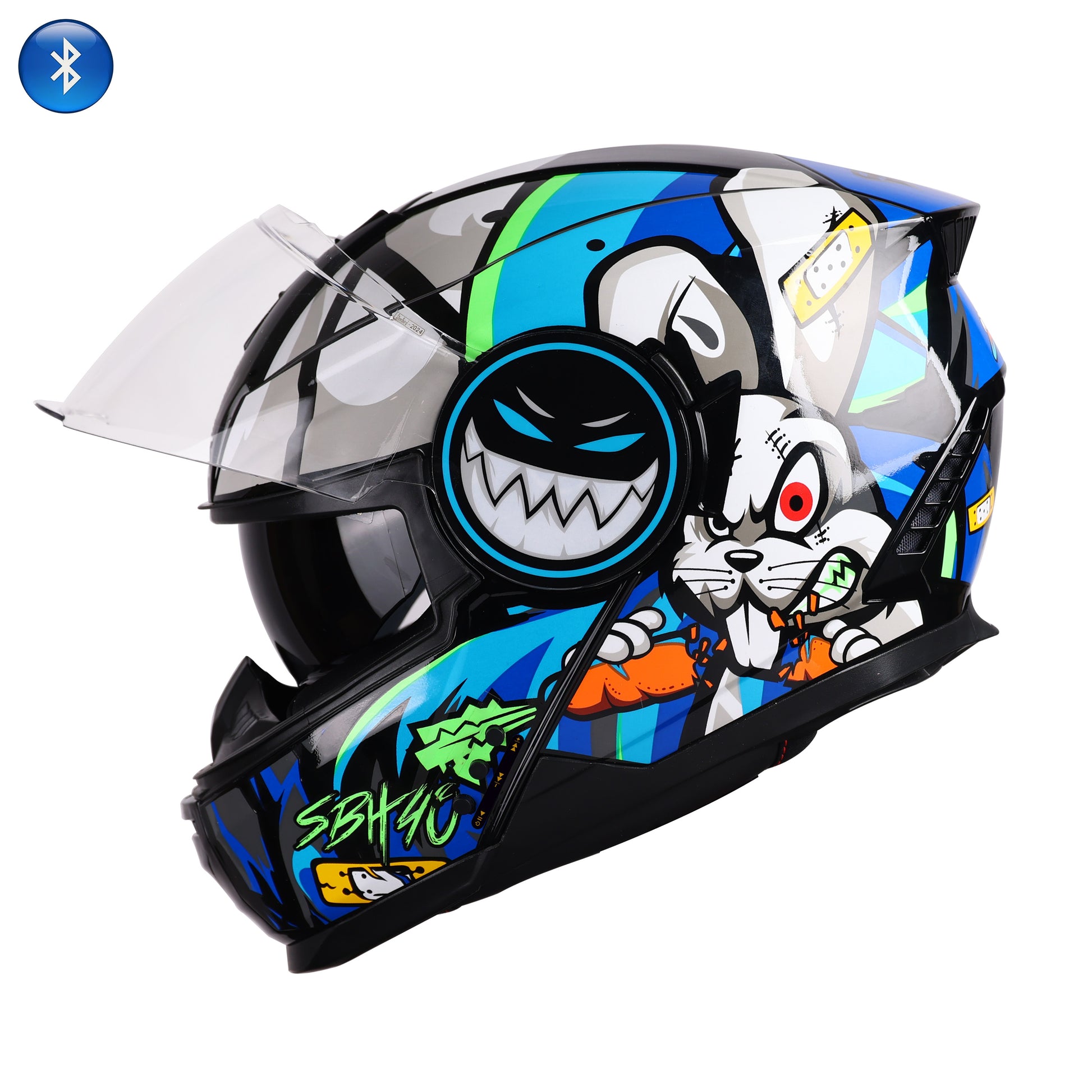 crazy shoei helmet Steelbird Crazy Doe Bluetooth Full Face ISI Certified Graphic Helmet f – Shop On Steelbird